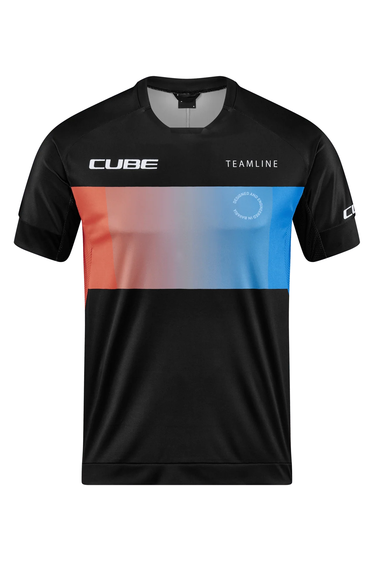 CUBE TEAMLINE Rundhalstrikot kurzarm black´n´blue´n´red