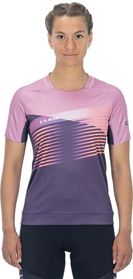 CUBE TEAMLINE WS Rundhalstrikot kurzarm violet´n´rose - Image 2