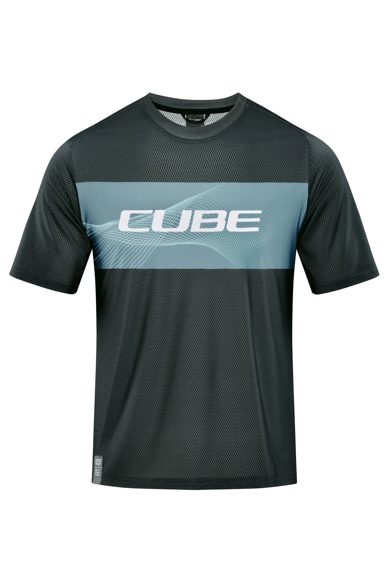 CUBE VERTEX Rundhalstrikot kurzarm grey´n´mint