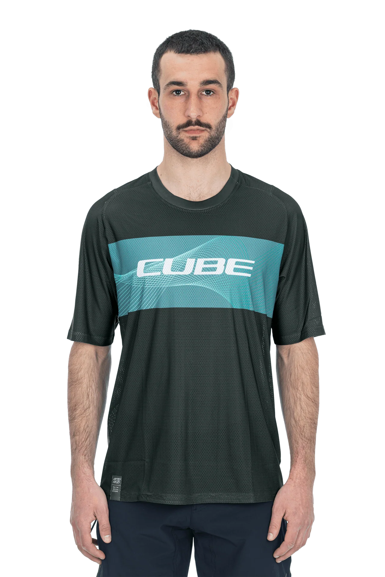 CUBE VERTEX Rundhalstrikot kurzarm grey´n´mint - Image 2