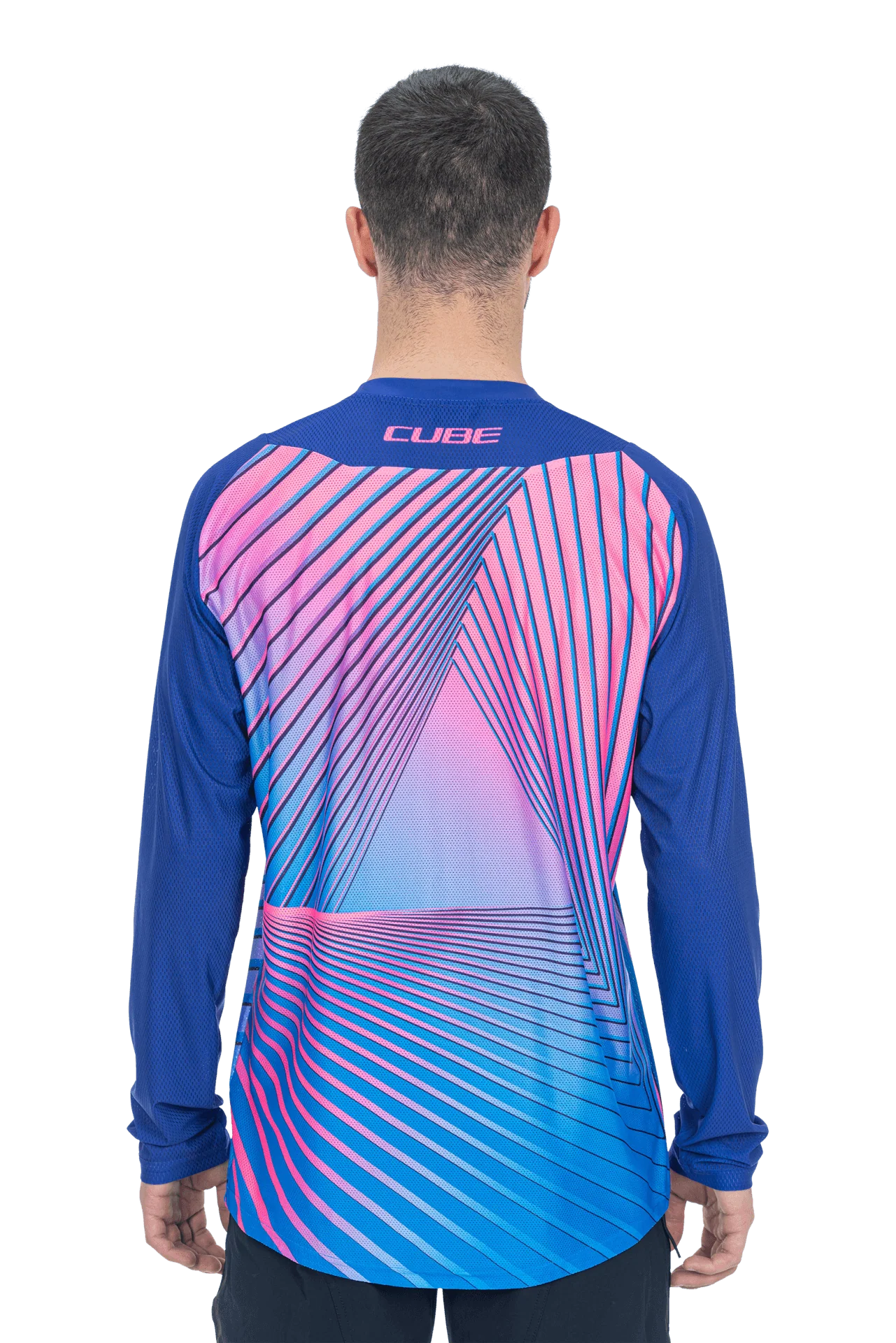 CUBE VERTEX Rundhalstrikot langarm blue´n´pink - Image 3